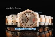 Rolex Datejust Oyster Perpetual Automatic Movement Steel Case with Diamond Bezel and Two Tone Strap