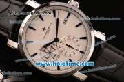 Vacheron Constantin Malte Asia Automatic Steel Case with Black Leather Strap and White Dial