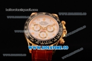 Rolex Daytona Chrono Swiss Valjoux 7750 Automatic Yellow Gold Case with Ceramic Bezel Arabic Numeral Markers and White Dial (BP)