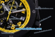 Audemars Piguet Royal Oak Offshore Carbon BumbleBee Chrono Swiss Valjoux 7750 Automatic Carbon Fiber Case with Yellow Arabic Numeral Markers and Black Dial