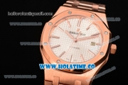 Audemars Piguet Royal Oak 41MM Miyota 9015 Automatic Full Rose Gold with White Dial and Stick Markers (BP)