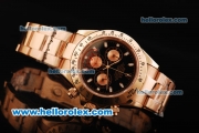 Rolex Daytona Chronograph Miyota Quartz Movement Full Rose Gold and Black Dial - RG Markers