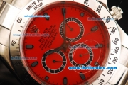 Rolex Daytona II Oyster Perpetual Automatic Movement Full Steel with Red Dial and Black Markers