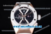 Audemars Piguet Royal Oak Concept Japanese Miyota OS20 Quartz Rose Gold Case with Skeletoon Dial and White Rubber Strap (EF)