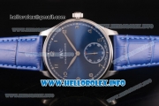 IWC Portuguese Asia 6497 Manual Winding Steel Case with Blue Dial and Arbaic Numeral Markers