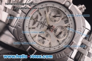 Breitling Chronomat B01 Chronograph Miyota Quartz Full Steel with White Dial