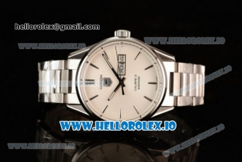 Tag Heuer Carrera Calibre 5 Swiss ETA 2824 Automatic Steel Case White Dial With Stick Markers Steel Bracelet