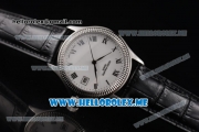 Patek Philippe Calatrava Miyota 9015 Automatic Steel Case with Black Leather Strap White Dial and Roman Numeral Markers