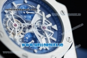 Audemars Piguet Royal Oak Offshore Tourbillon Chronograph Miyota Quartz Movement Steel Case Blue Dial With Stick Markers Blue Rubber Strap