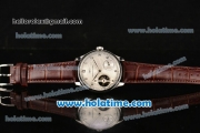 IWC Portuguese Tourbillon Schaffhausen Asia 6497 Manual Winding Steel Case with Silver Dial and Arabic Numeral Markers