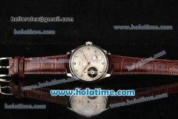 IWC Portuguese Tourbillon Schaffhausen Asia 6497 Manual Winding Steel Case with Silver Dial and Arabic Numeral Markers