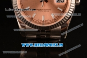 Rolex Datejust Clone Rolex 3135 Automatic Steel Case Orange Dial With Stick Markers Steel Bracelet- 1:1 Original(AR)