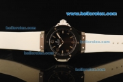 Hublot Big Bang King Swiss Quartz Movement PVD Case and Bezel with Black Dial and White Rubber Strap