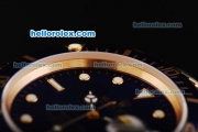 Rolex Submariner Swiss ETA 2836 Movement Gold Case with Blue Dial and Blue Bezel