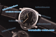 Panerai 1950 Marina Militare Destro Special Edition Swiss ETA 6497 Manual Winding Steel Case with Black Dial and Black Leather Strap - 1:1 Original