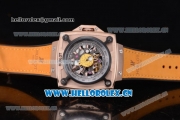 Hublot Masterpiece MP 08 Antikythera Sunmoon Asia 2813 Automatic Rose Gold Case Skeleton Dial Stick Markers and Yellow Leather Strap