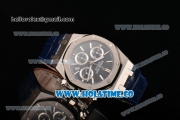 Audemars Piguet Royal Oak Chronograph 41mm Swiss Valjoux 7750 Automatic Steel Case with Blue Leather Strap Stick Markers and Blue Dial (EF)
