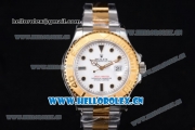 Rolex Yacht-Master Swiss ETA 2836 Automatic Two Tone Case/Bracelet with White Dial and Dot Markers - 1:1 Original (J12)