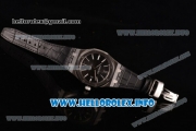 Audemars Piguet Royal Oak 41 Clone AP Calibre 3120 Automatic Steel Case with Black Dial Stick Markers and Black Leather Strap (BP)