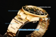 Rolex GMT Master Swiss ETA 2836 Automatic Movement Full Gold with Green Dial and Ceramic Bezel - White Marking