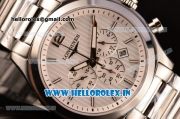 Longines Conquest Classic Chrono Miyota OS20 Quartz Full Steel with White Dial and Stick Markers