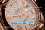 Rolex Day-Date Asia/Swiss ETA 2836 Automatic Rose Gold Case with White Dial and Rose Gold Bracelet - (BP)