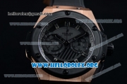 Hublot Big Bang King Power Foudroyante Chrono Swiss Valjoux 7750 Automatic Rose Gold Case with Black Dial PVD Bezel and Black Rubber Strap