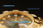 Rolex Datejust Automatic Movement Full Gold with Black MOP Dial and Diamond Bezel-ETA Coating Case