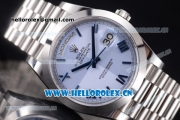 Rolex Day Date II Clone Rolex 3255 Automatic Stainless Steel Case/Bracelet with Stick Markers and Blue Dial (BP)