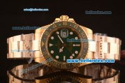 Rolex GMT Master II Swiss ETA 2836 Automatic Gold Case with Green Dial and Steel Strap