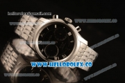 1:1 Omega De Ville Co-Axial Chrono Clone Omega 9300 Automatic Steel Case with Black Dial and Steel Bracelet - (EF)