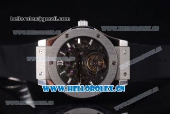 Hublot Classic Fusion Tourbillon Swiss Tourbillon Manual Winding Steel Case with Skeleton Dial Black Rubber Strap and Stick Markers (GF)