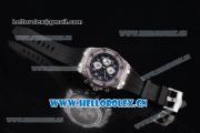 Audemars Piguet Royal Oak Offshore Seiko VK67 Quartz Steel/Diamonds Case with Black Dial and Silver Subdials Black Rubber Strap