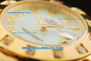 Rolex Datejust Automatic Movement Full Gold with Blue MOP Dial and Roman Numerals-ETA Coating Case