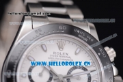 Rolex Daytona Chronograph Clone Rolex 4130 Automatic Stainless Steel Case/Bracelet with White Dial and Stick Markers (BP)