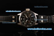 IWC Big Pilot Swiss Valjoux 7750 Automatic Movement Steel Case with White Markers and Black Leather Strap