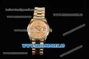 Rolex Datejust Swiss ETA 2671 Automatic Yellow Gold Case with Diamonds Markers Yellow Gold Dial and Yellow Gold Bracelet (BP)