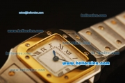 Cartier Santos 100 Miyota Quartz Movement Gold Bezel with White Dial and Black Roman Numeral Marker