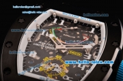 Richard Mille RM036 ST28-UP Automatic PVD Case with Black Rubber Strap White Markers and Skeleton Dial - 7750 Coating