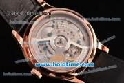 IWC Portuguese Automatic Movement Rose Gold Case with Black Dial and Black Leather Strap