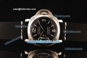 Panerai Marina Militare Pam 036 Asia 6497 Manual Winding Steel Case with Black Dial and Black Leather Strap