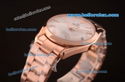 Omega Seamaster Asia 2813 Automatic Full Rose Gold Case with White Dial-ETA Coating