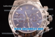 Rolex Daytona Chrono Swiss Valjoux 7750 Automatic Stainless Steel Case/Bracelet with Blue Dial and Stick Markers (BP)