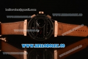 Hublot Big Bang Chukker Bang Limited Edition Chrono Swiss Valjoux 7750 Automatic Rose Gold Case with Black Dial and Brown Leather Strap - (YF)