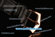 Patek Philippe Calatrava Miyota OS2035 Quartz Rose Gold Case with Black Dial and Stick Markers