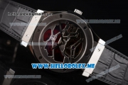 Hublot Classic Fusion Tourbillon Red Vitrail Asia ST28 Automatic Steel Case with Skeleton Dial and Black Leather Strap