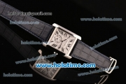 Cartier Tank MC Miyota 8245 Automatic Steel Case with White Dial and Black Roman Numeral Markers