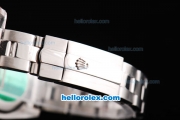 Rolex Air King Oyster Perpetual Swiss ETA 2836 Automatic Movement Silver Case with Silver Dial and Blue Stick Markers-Lady Size