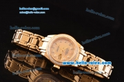 Rolex Datejust Lady Pearlmaster 2813 Automatic Gold Case with Diamond Markers and Diamond Bezel ETA Coating