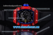 Richard Mille RM 35-01 RAFA Miyota 9015 Automatic PVD Case with Black Rubber Strap and Skeleton Dial Dot Markers